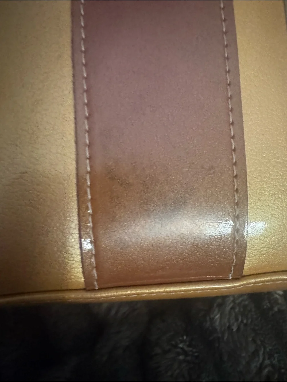 Vintage Longchamp French Gold and Brown Shoulder Bag